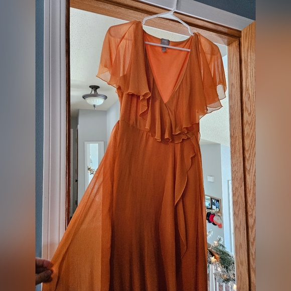 Orange Ruffle Dress - Picture 3 of 3